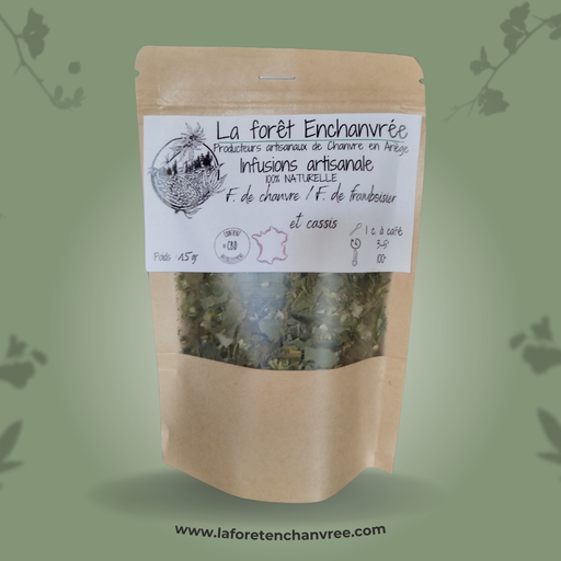 Fleur de chanvre / Feuilles de framboisier et feuilles de cassis 15gr